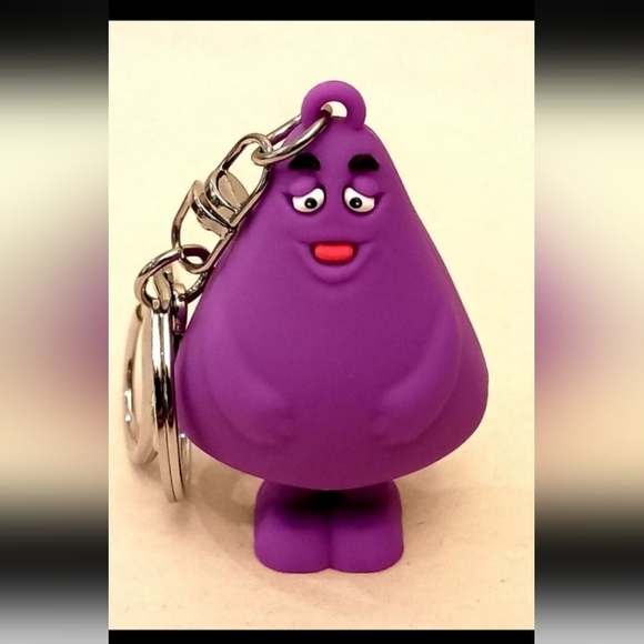 McDonald's Restaurants Purple Grimace Fast Food Employee Key Chain NOS New - Picture 3 of 5
